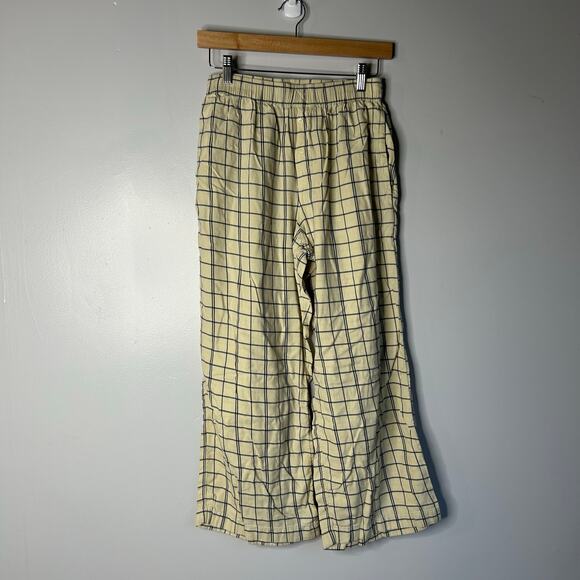 Madewell Plaid Flannel Long Sleeve Pajama Set Women’s Small Cream Lounge Cozy - Picture 11 of 15
